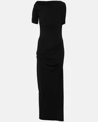 Jacquemus Midikleid La Robe Drapeado aus Jersey Schwarz