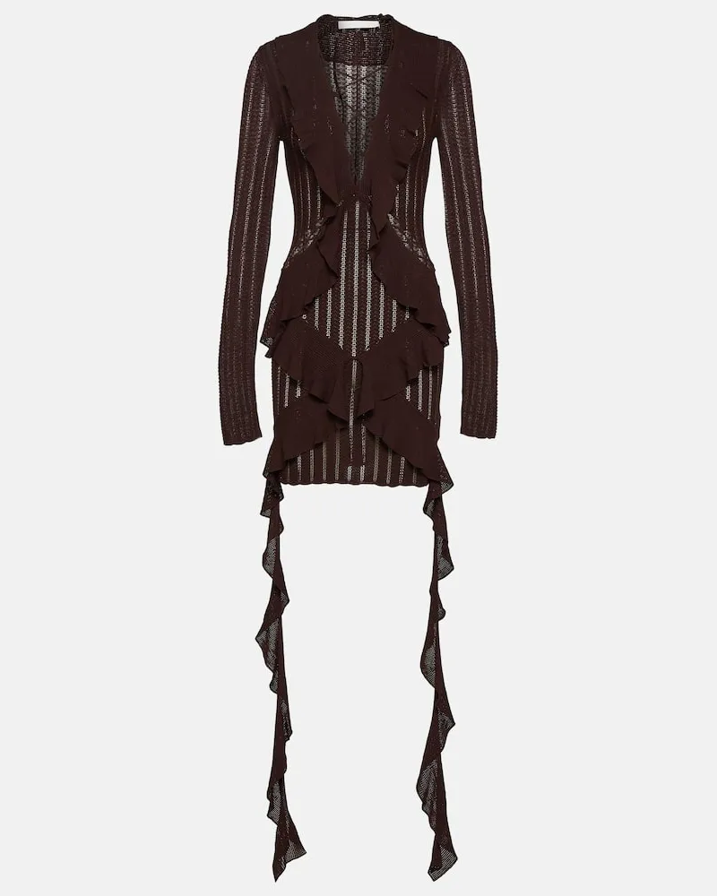 Dion Lee Minikleid aus Strick Braun