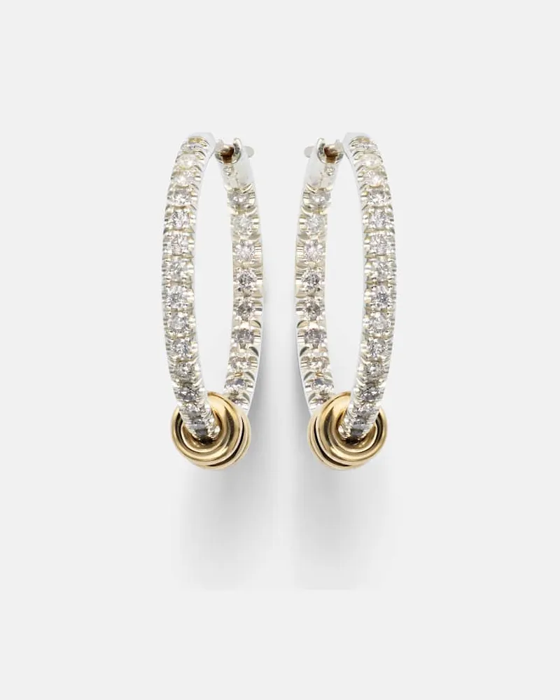 Spinelli Kilcollin Ohrringe Argo Demi aus Sterlingsilber und 18kt Gelbgold mit Diamanten Silber