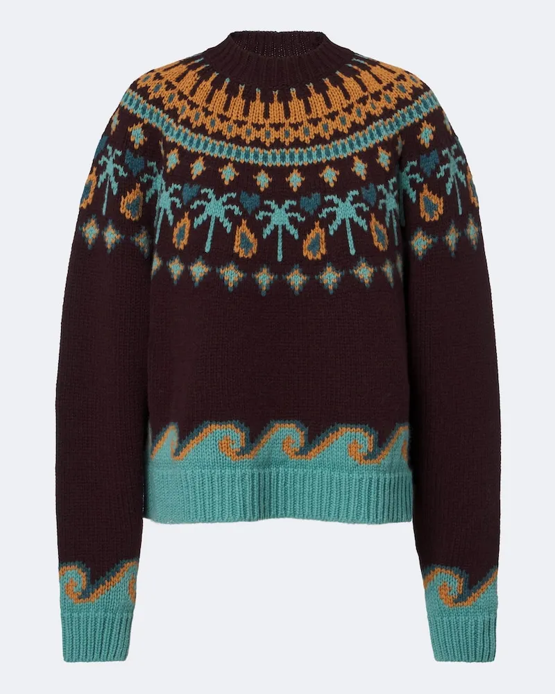 Alanui Pullover Sweet Winter aus Schurwolle Multicolor