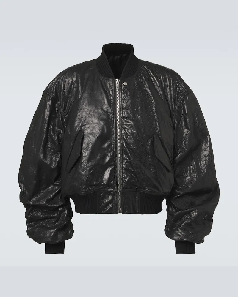 Rick Owens Bomberjacke Secchia Flight aus Leder Schwarz