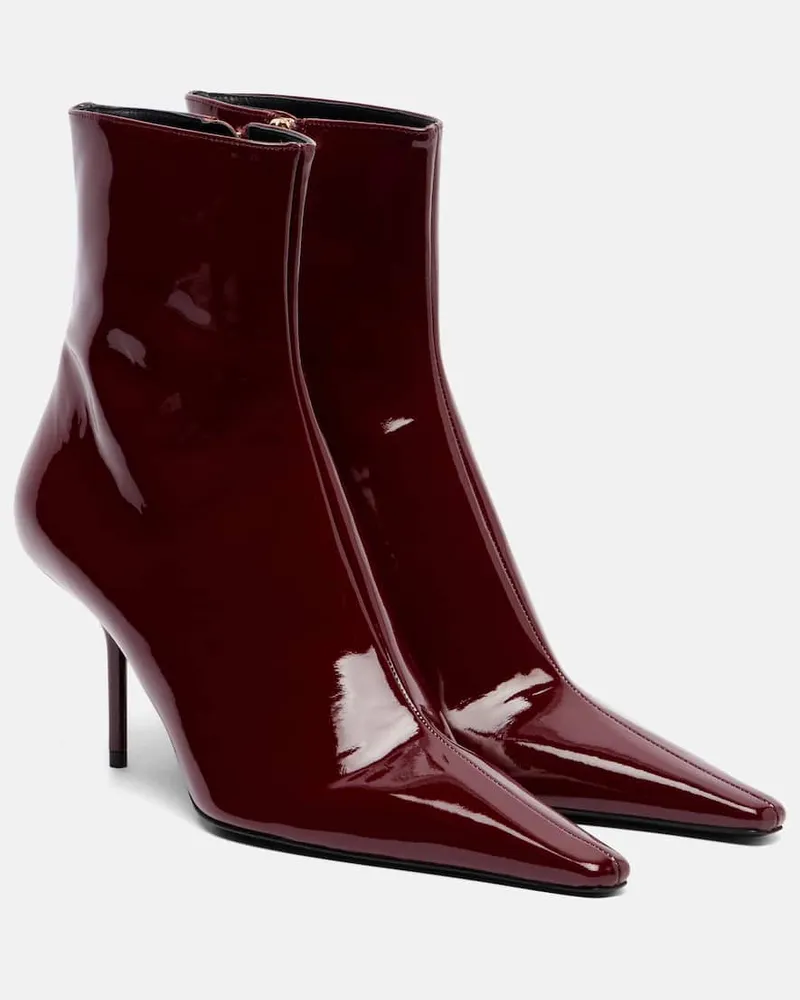 Victoria Beckham Ankle Boots 75 aus Lackleder Burgunderrot
