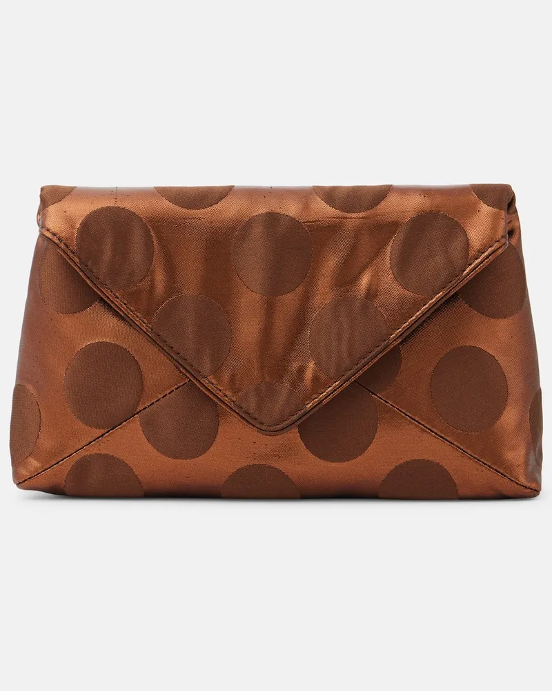 Dries van Noten Clutch aus Satin Braun