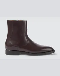 Brunello Cucinelli Ankle Boots aus Leder Braun