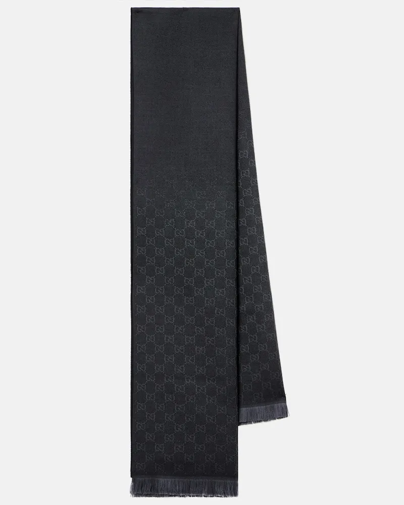 Gucci Schal GG aus Jacquard Schwarz