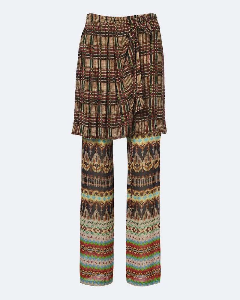 Dries van Noten Bedruckte weite Hose Multicolor