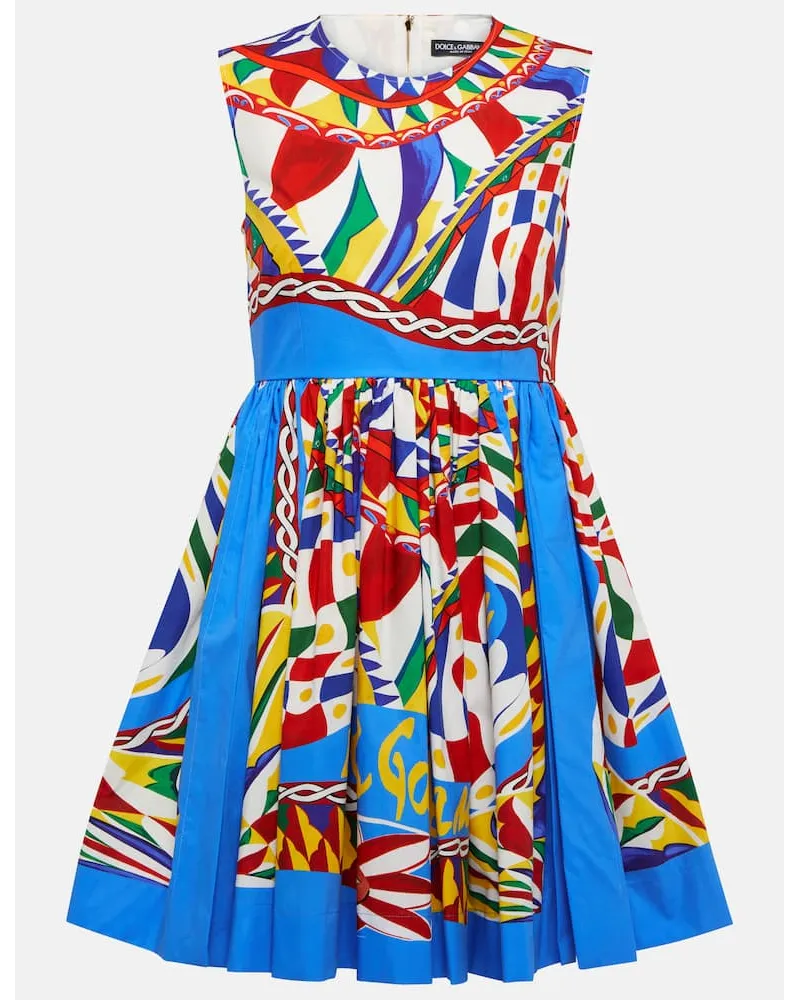 Dolce & Gabbana Minikleid Carretto aus Baumwolle Multicolor