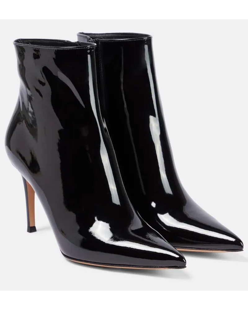 Gianvito Rossi Ankle Boots aus Lackleder Schwarz