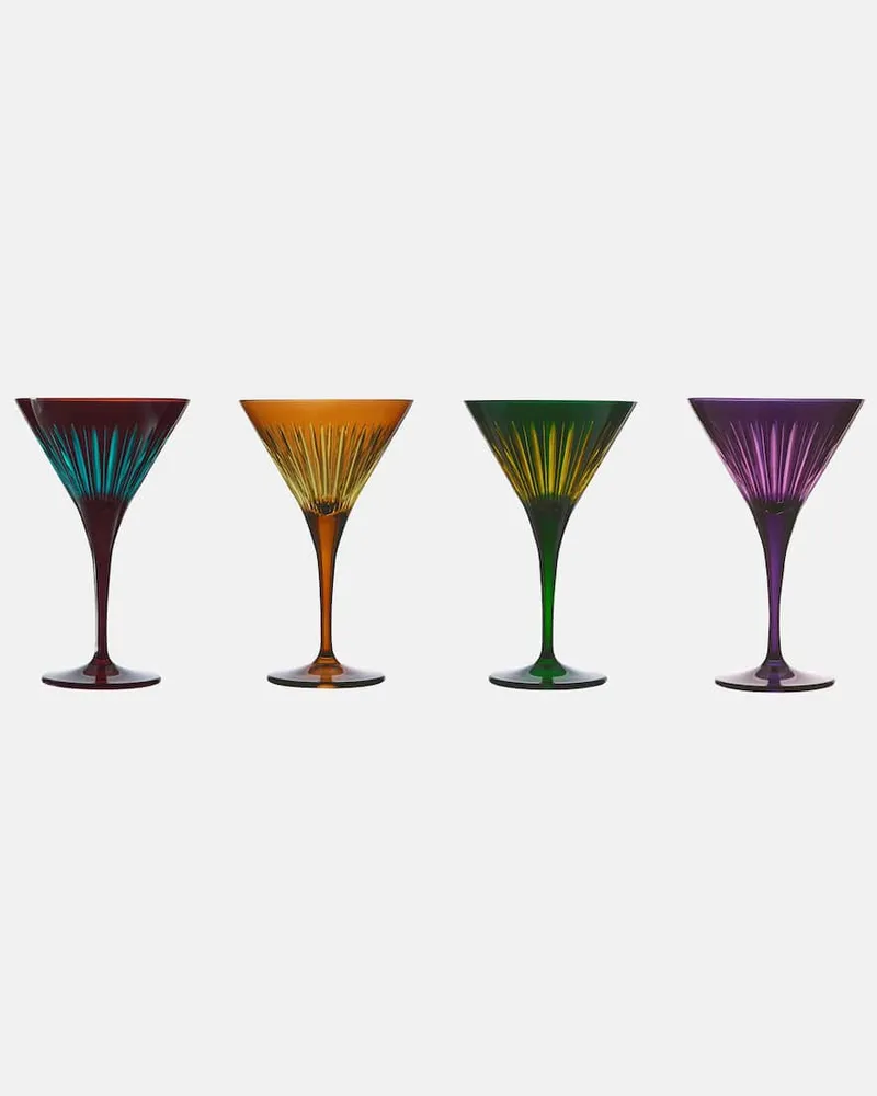 L’OBJET Set Prism aus vier Martinigläsern Multicolor