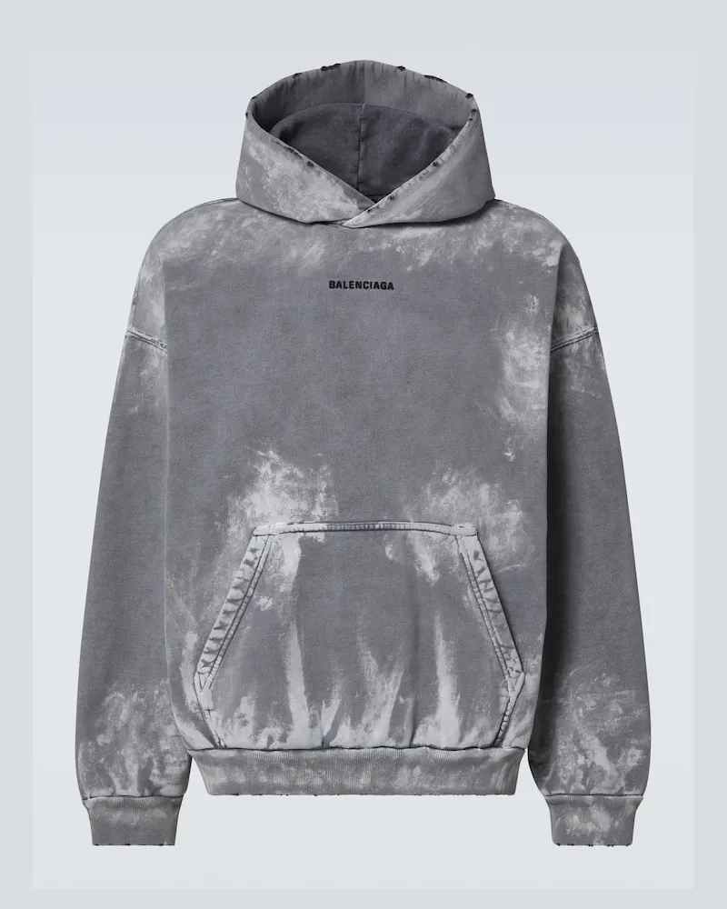 Balenciaga Hoodie aus Baumwoll-Jersey Schwarz