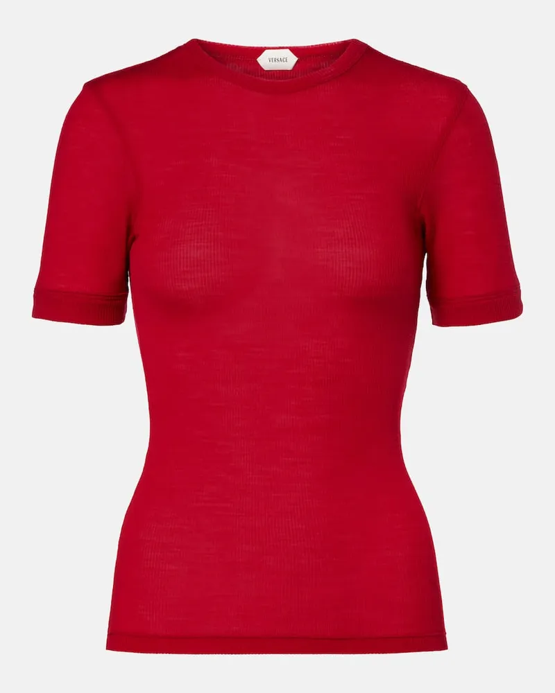 Versace T-Shirt Medusa aus Schurwolle Rot