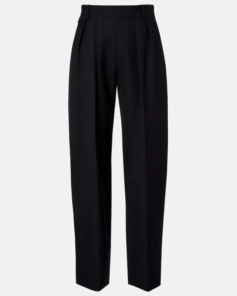 KHAITE Hose Dugan aus Wolle Schwarz