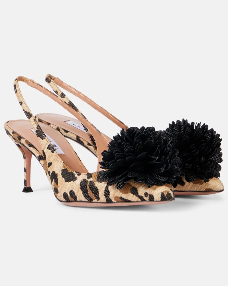 Aquazzura Slingback-Pumps Couturier 65 aus Raffiabast Multicolor