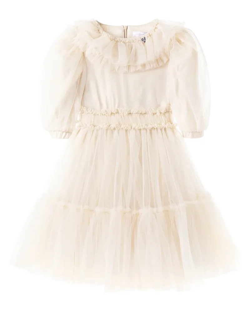 Monnalisa Kleid aus Tüll Beige