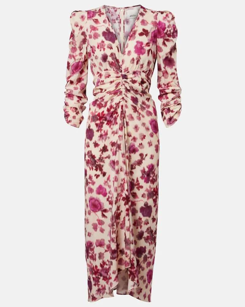 Isabel Marant Midikleid Albini aus einem Seidengemisch Weiß