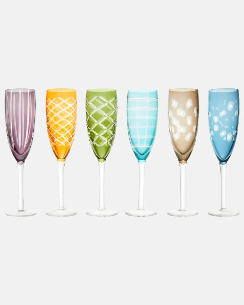 POLSPOTTEN Set Cuttings aus sechs Champagnerflöten Multicolor