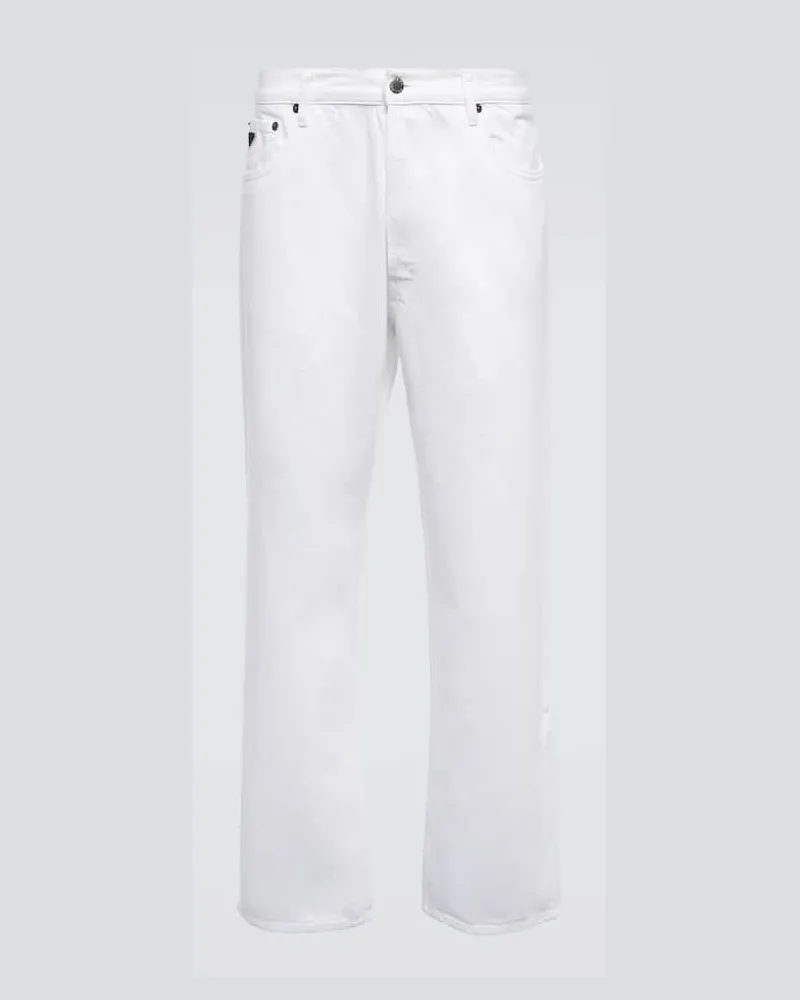Prada Mid-Rise Straight Jeans Weiß