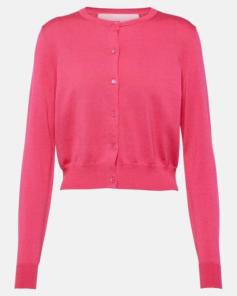 Carolina Herrera New York Cardigan aus Seide und Baumwolle Pink