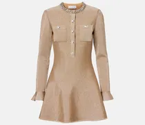 Minikleid aus Lamé mit Kristallen