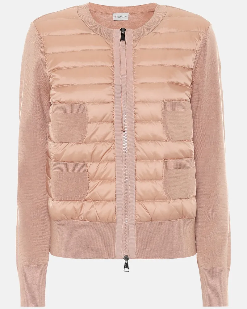 Moncler Daunenjacke aus Shell und Wolle Rosa