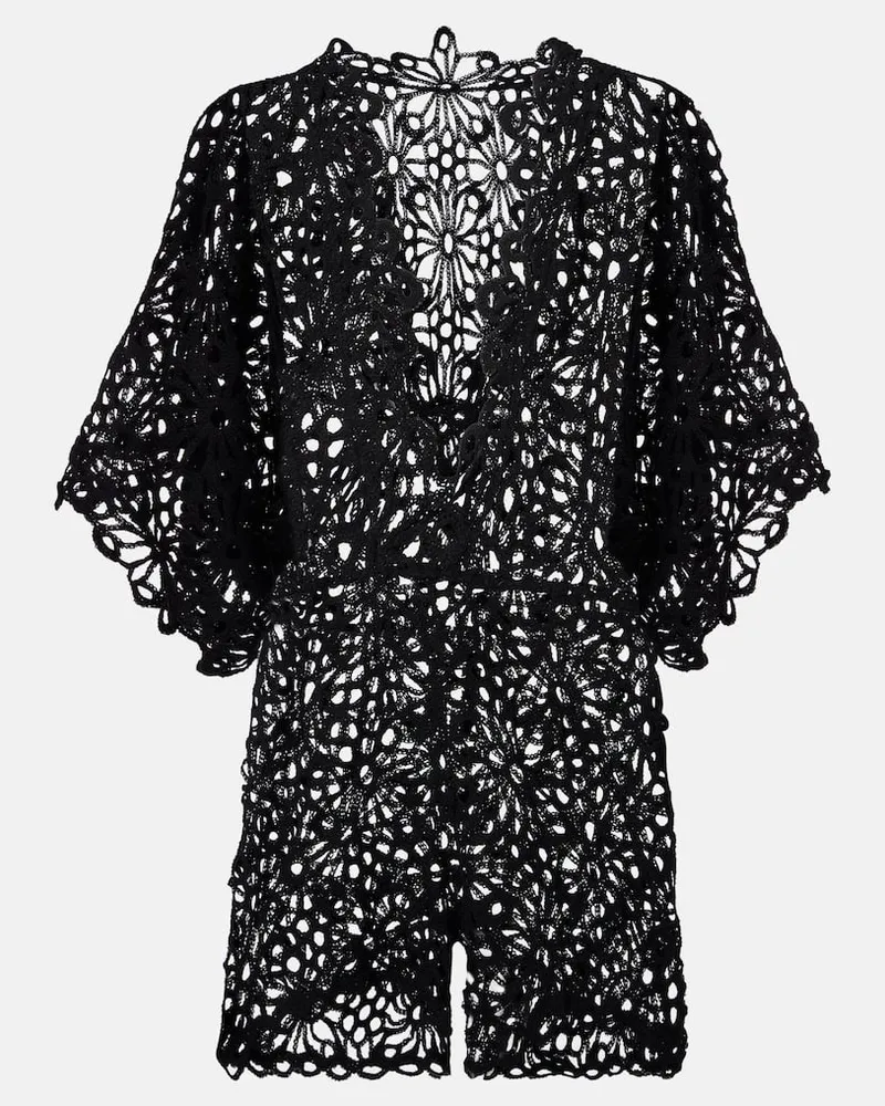 Norma Kamali Playsuit aus einem Baumwollgemisch Schwarz