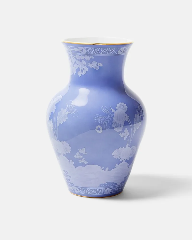 Ginori 1735 Vase Oriente Italiano Ming aus Porzellan Blau