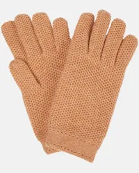 Loro Piana Handschuhe Crochet aus Kaschmir Orange