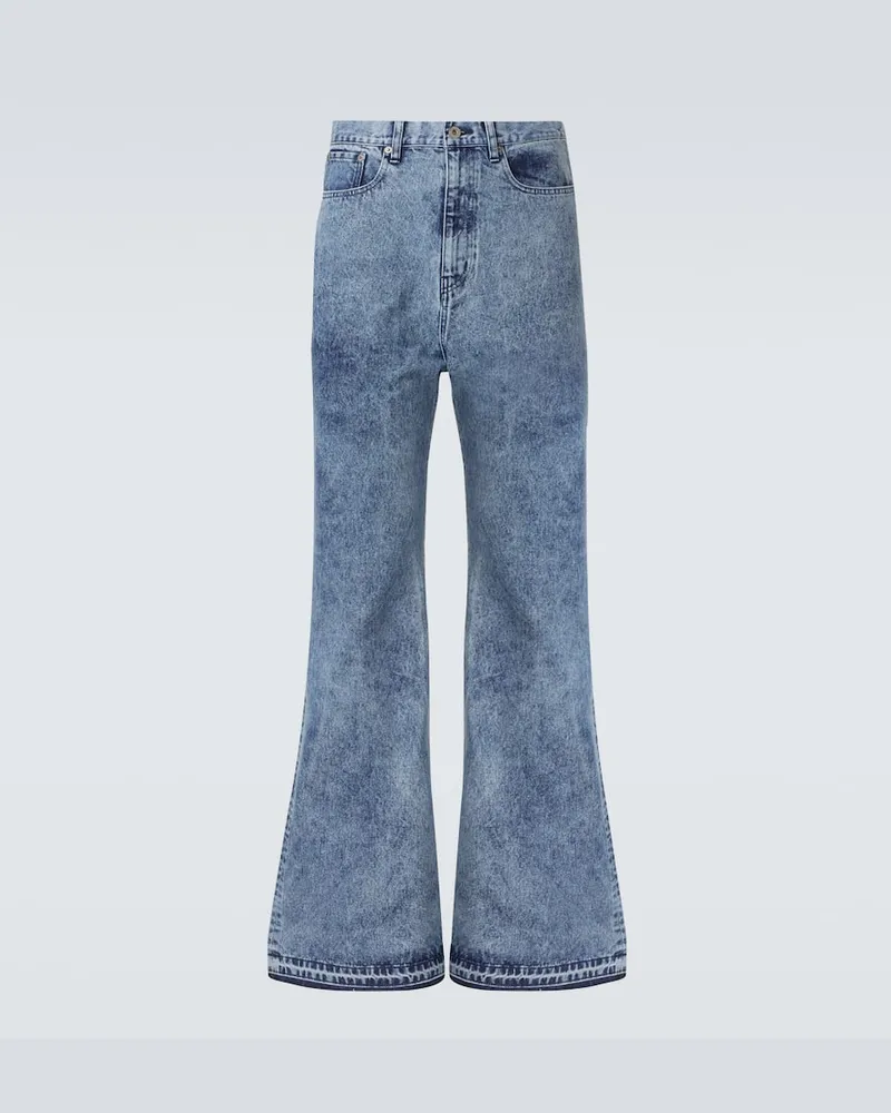 Junya Watanabe High-Rise Flared Jeans Blau