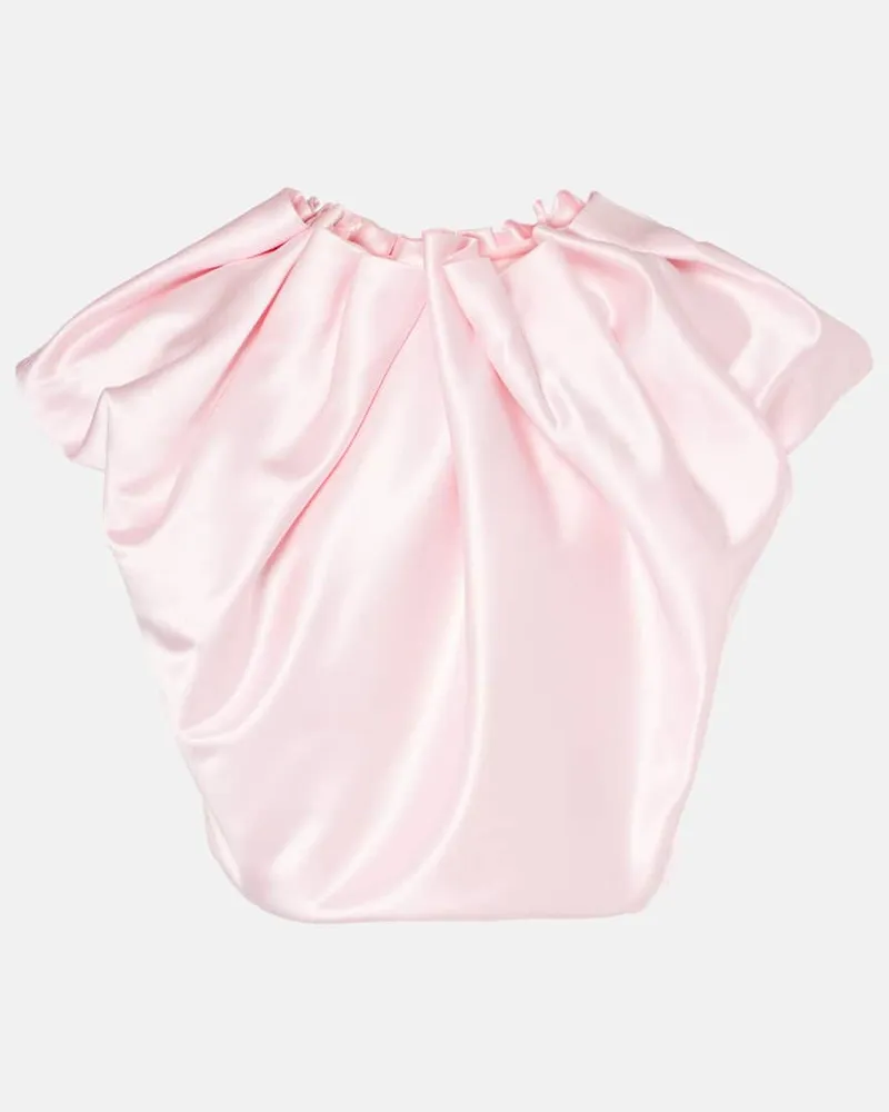 Simone Rocha Top aus Satin Rosa