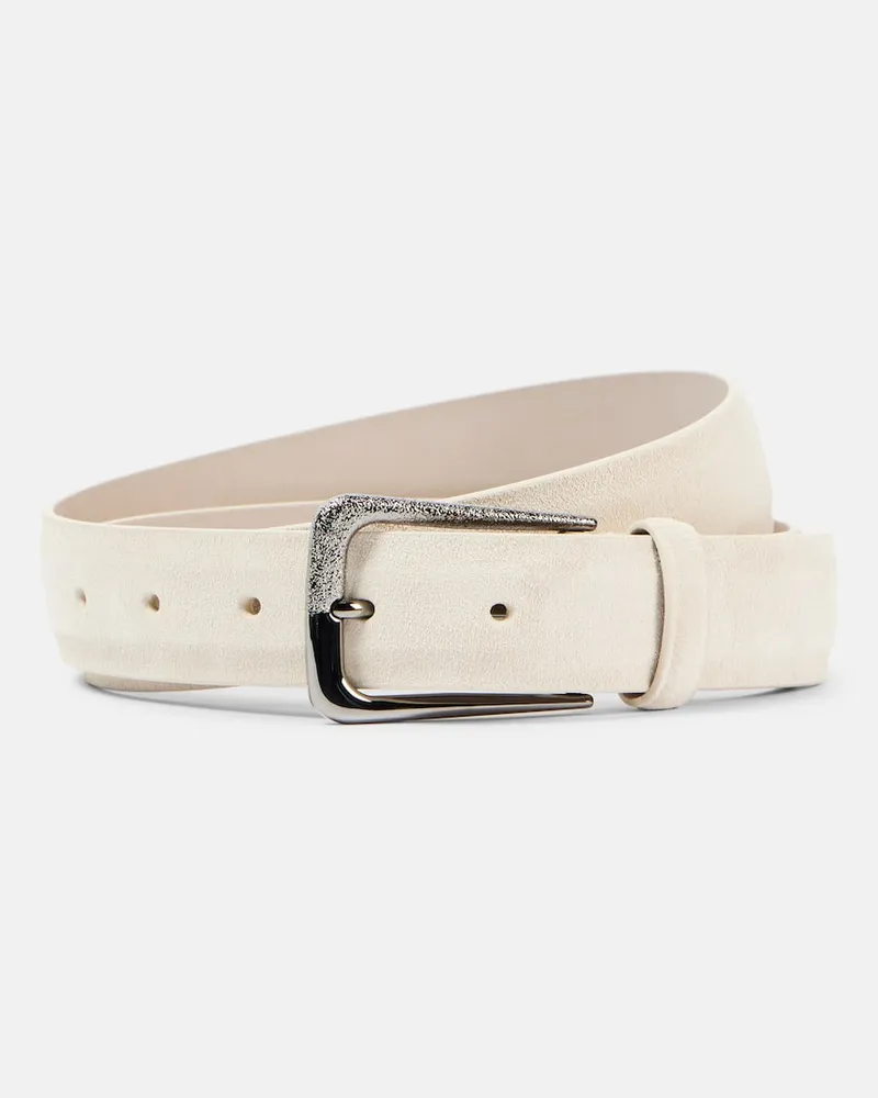 Brunello Cucinelli Gürtel aus Veloursleder Beige