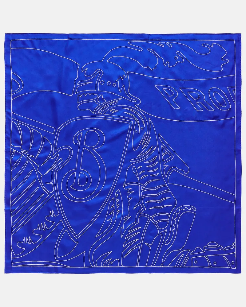 Burberry Tuch EKD aus Seide Blau
