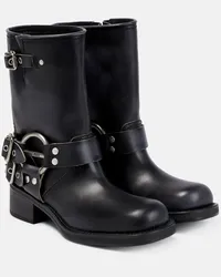 Miu Miu Ankle Boots aus Leder Schwarz