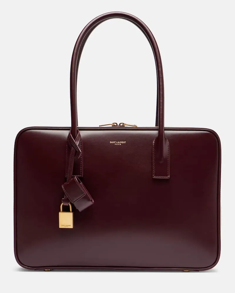 Saint Laurent Tote Bag Sac De Jour aus Leder Burgunderrot