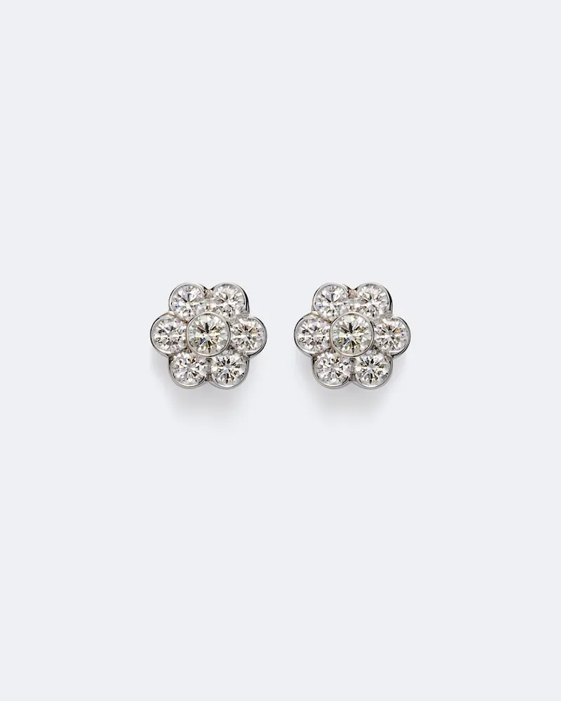 ANITA KO Ohrringe Flora aus 18kt Weißgold mit Diamanten Silber
