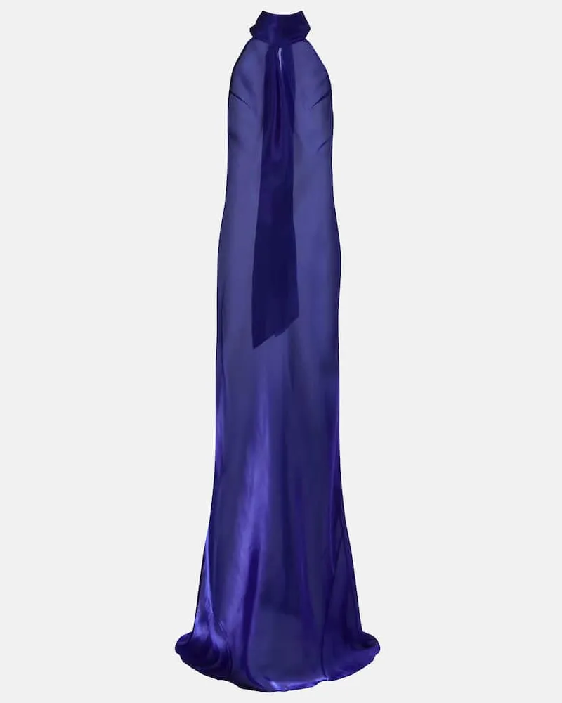GALVAN Robe Sienna aus Organza Blau