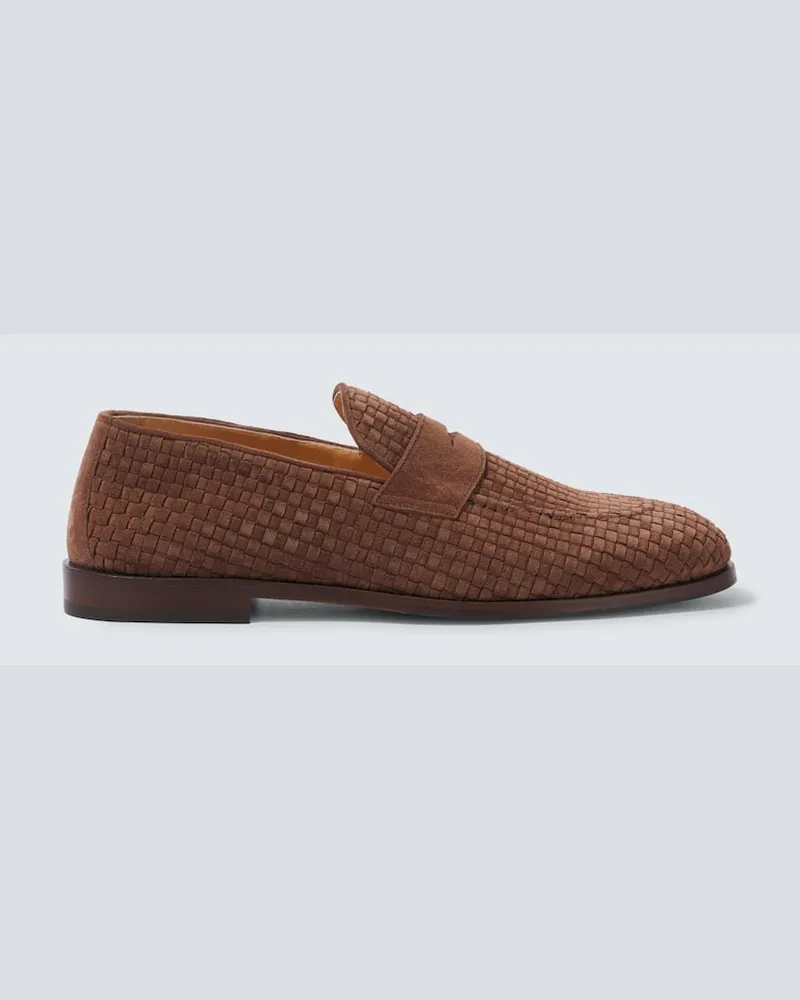 Brunello Cucinelli Loafers aus Veloursleder Braun