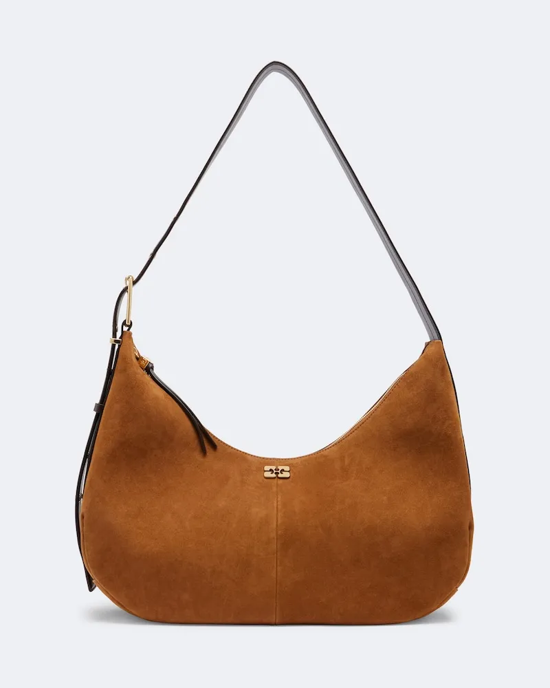 Ganni Medium-Schultertasche Braun