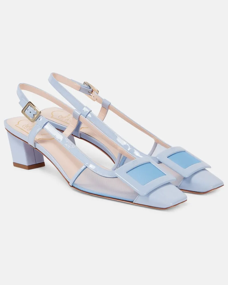 Roger Vivier Slingback-Pumps Belle Vivier 45 aus Leder Blau