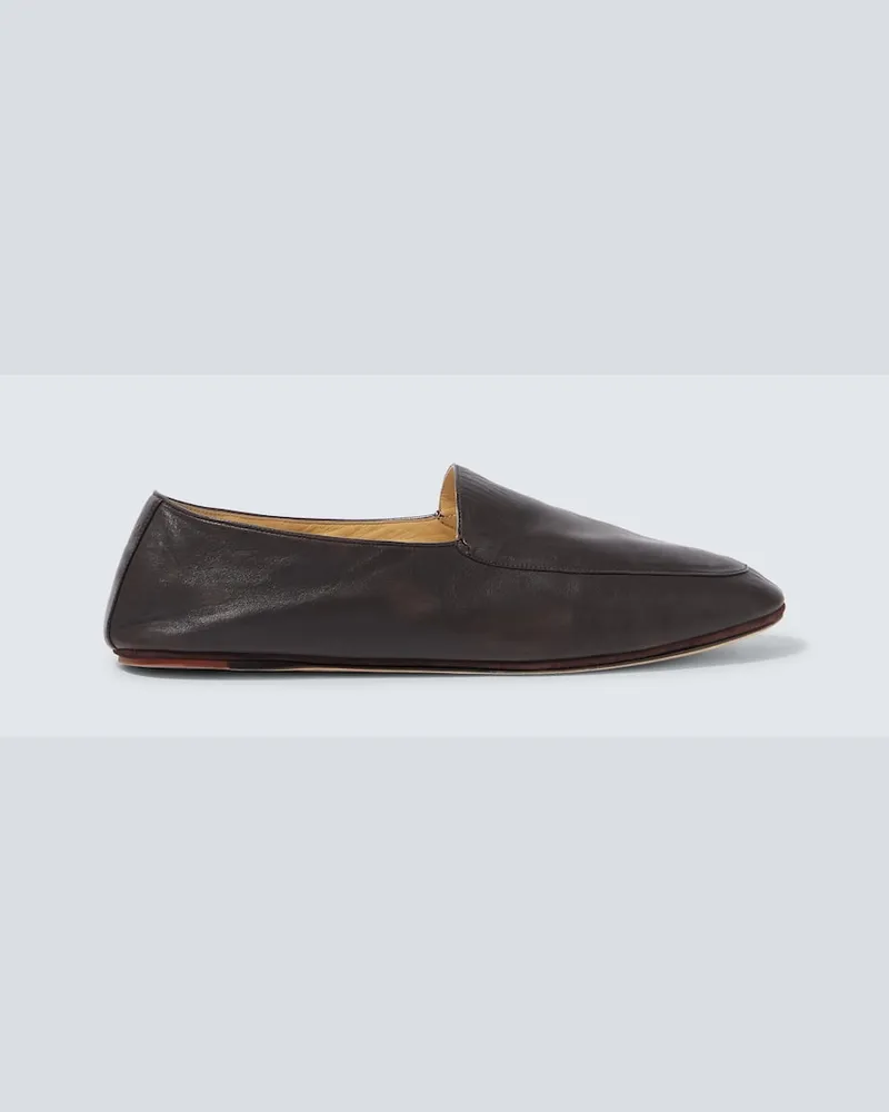 Loro Piana Slip-Ons Anton Walk aus Leder Braun