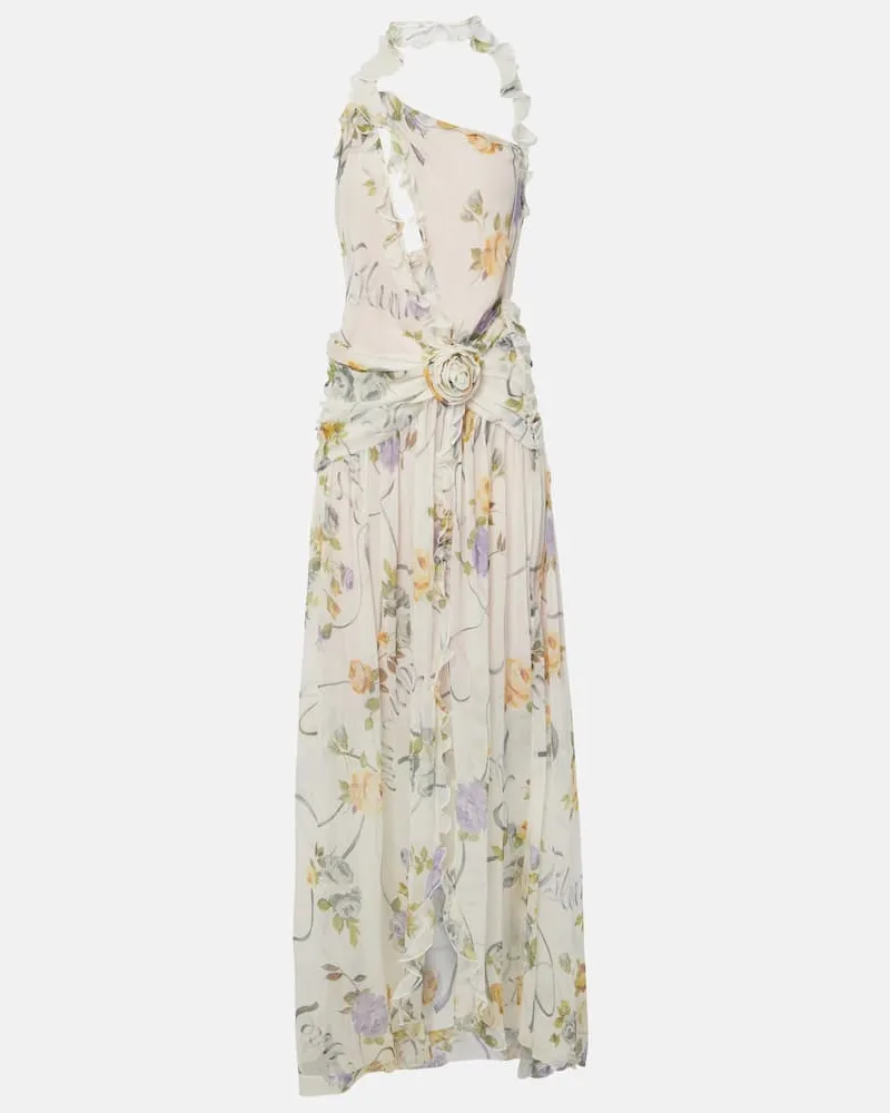 Blumarine Maxikleid aus Seide Multicolor