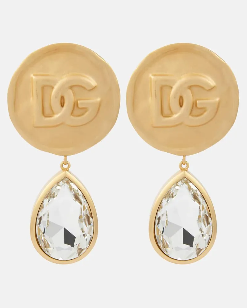 Dolce & Gabbana Ohrringe DG mit Kristallen Gold