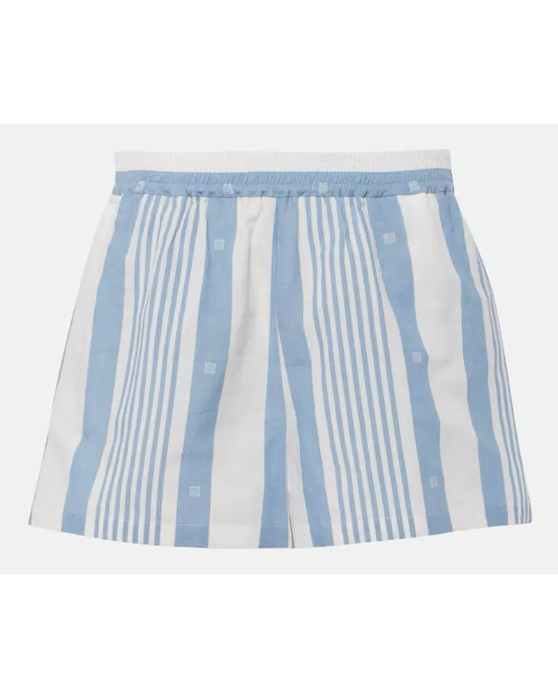 Givenchy Shorts aus Baumwolle und Leinen Blau