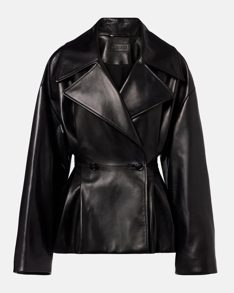 Balenciaga Jacke aus Leder Schwarz