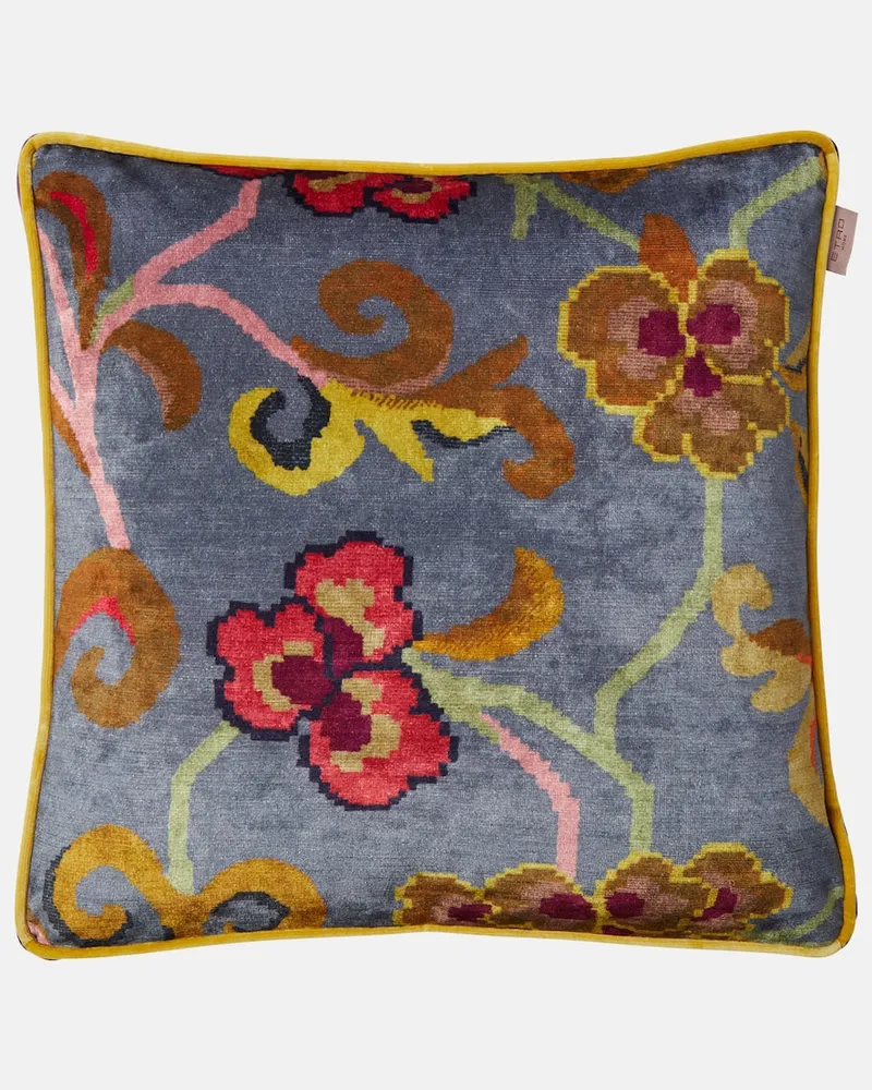 Etro Kissen Nimphea aus Samt Multicolor