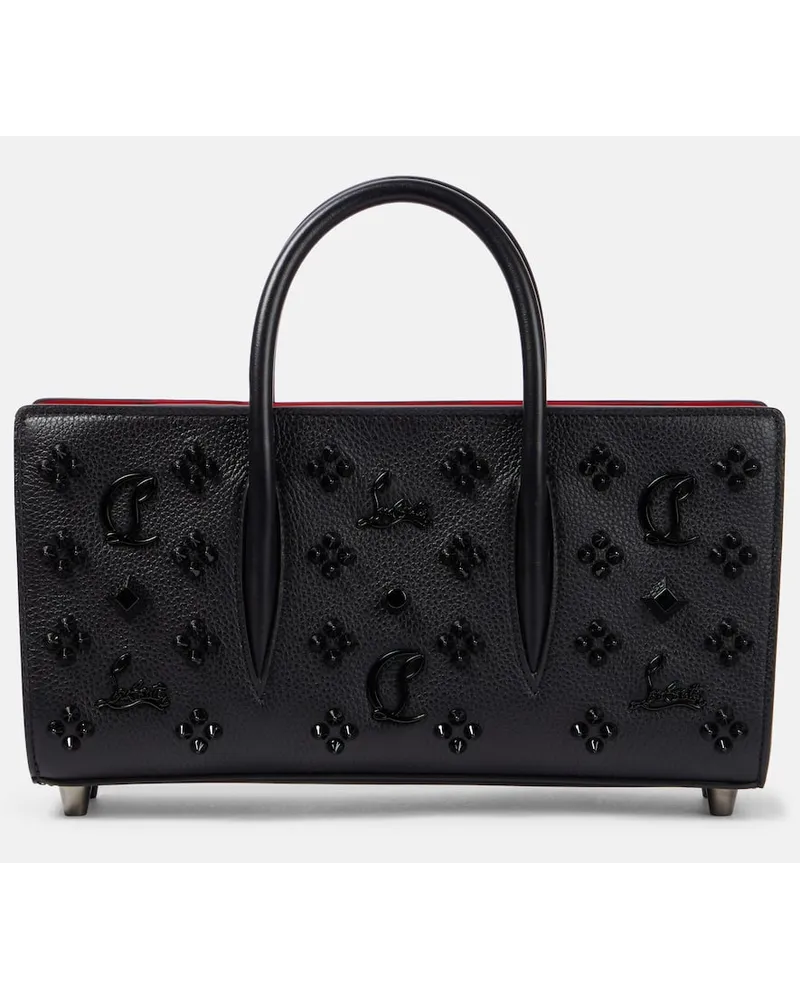 Christian Louboutin Verzierte Schultertasche Paloma aus Leder Schwarz