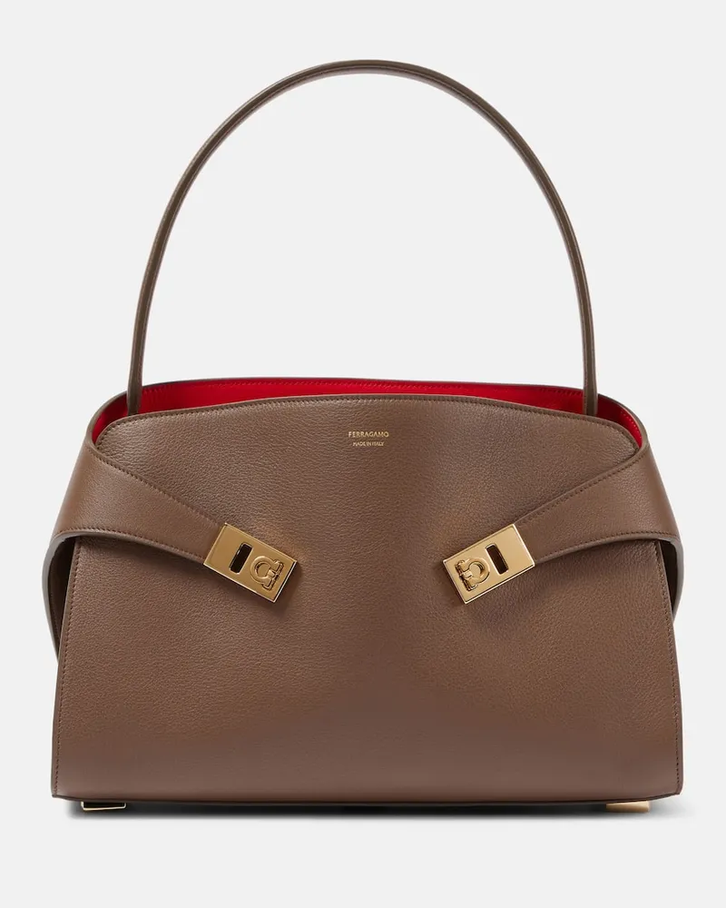 Ferragamo Schultertasche Hug Medium aus Leder Rot