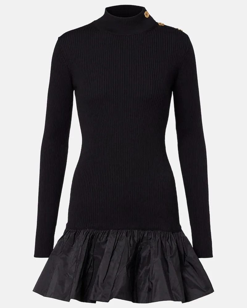 Patou Minikleid aus Wolle Schwarz