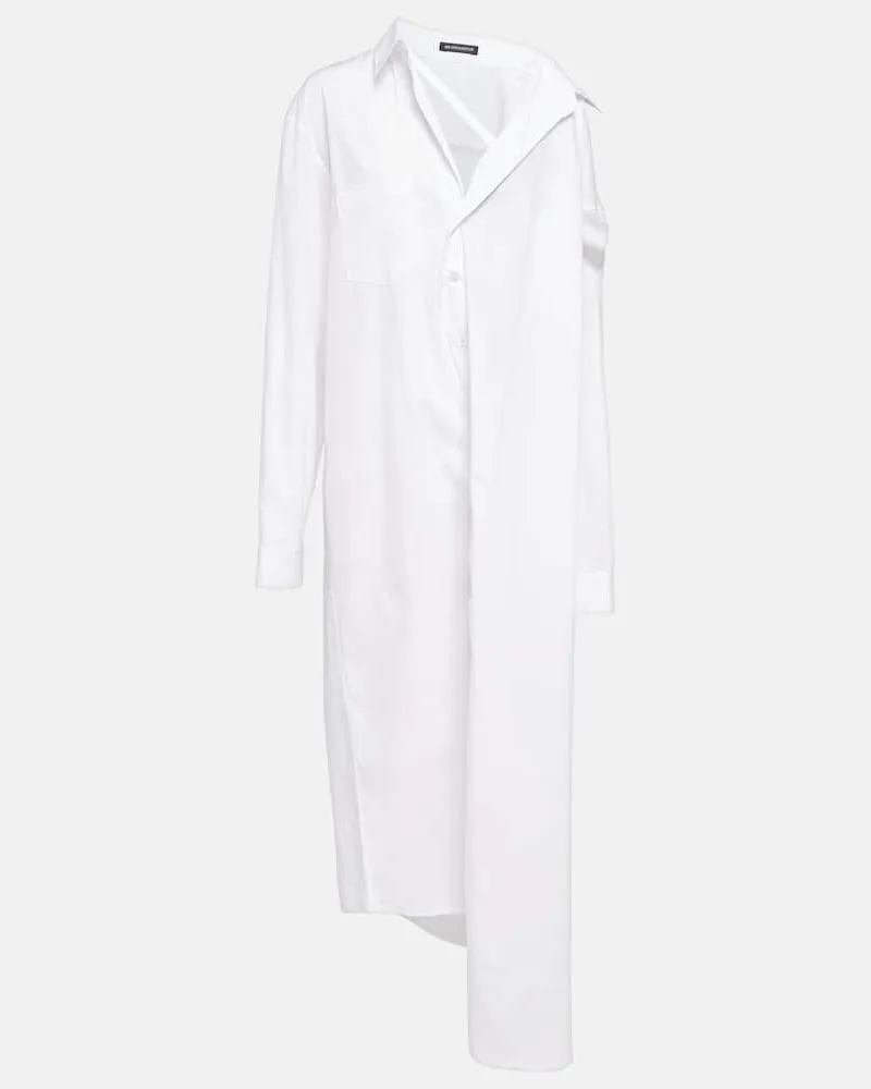 Ann Demeulemeester Hemdblusenkleid Henrietta aus Baumwolle Weiß