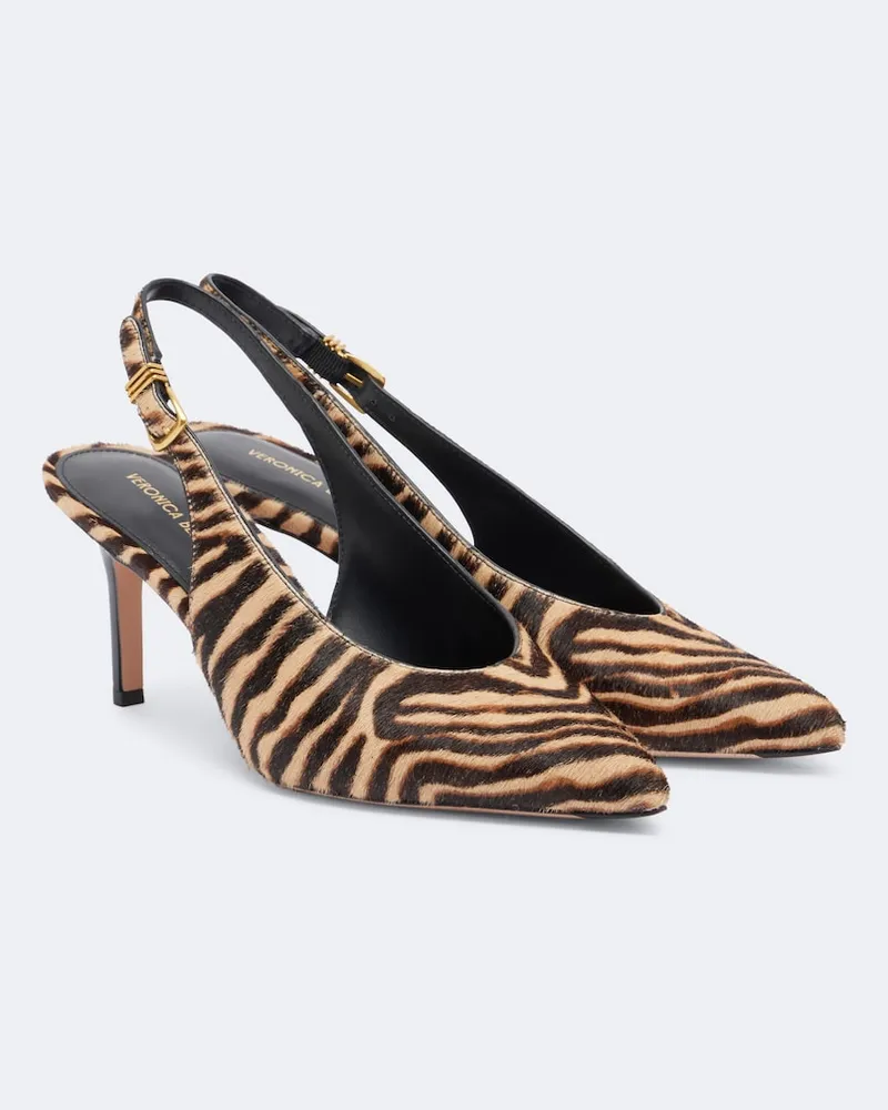 Veronica Beard Slingback-Pumps Luciana aus Leder Braun