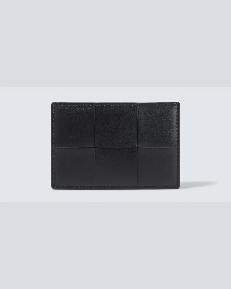 Bottega Veneta Kartenetui Intreccio aus Leder Schwarz